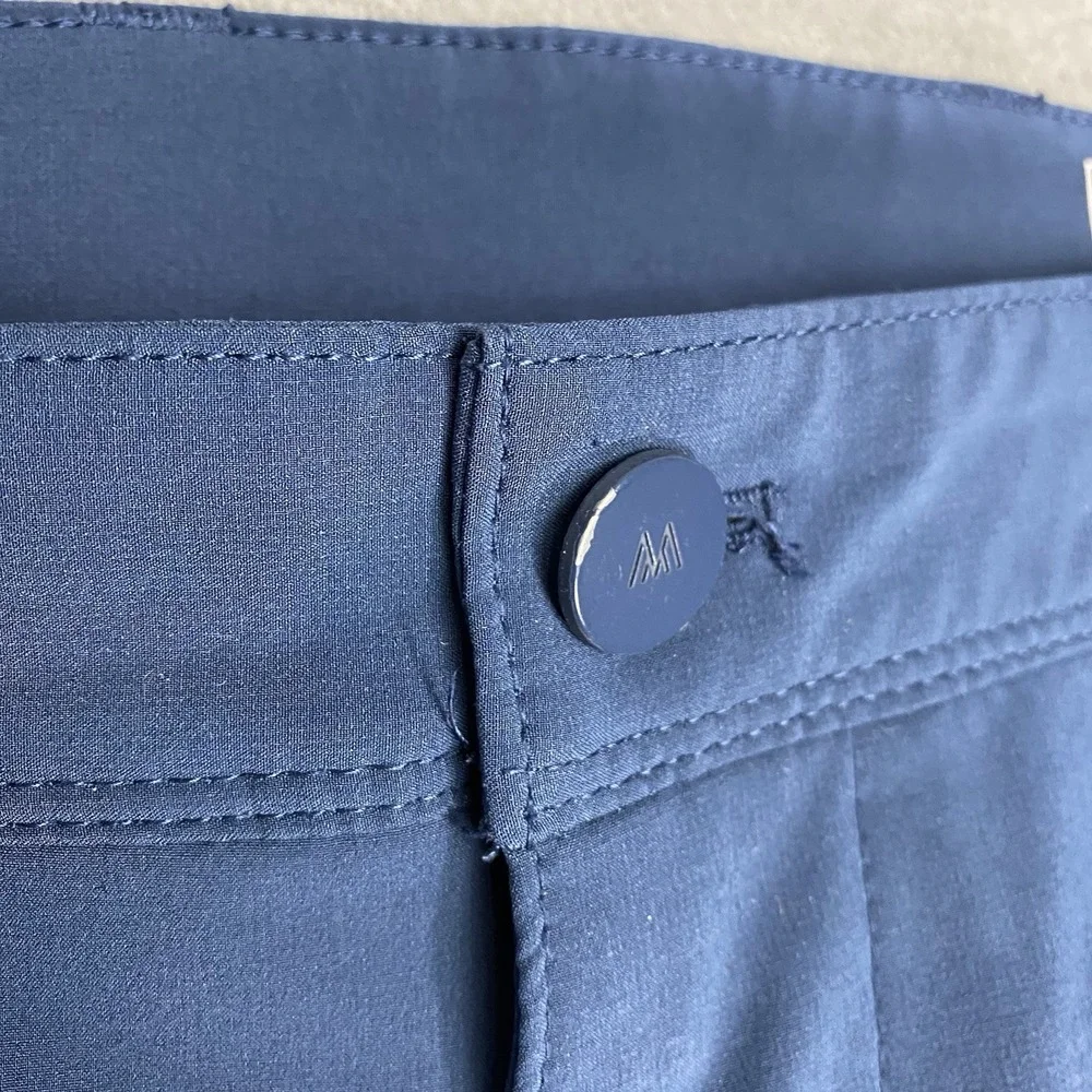 Mizzen+Main Helmsman Pants Mens Size 38x34‎ Blue Slim Performance Stretch Chino